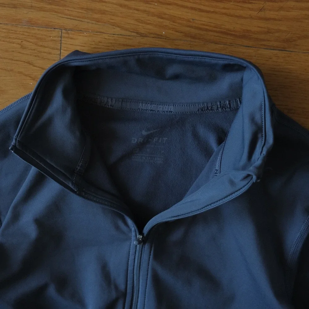 Nike Pro Quarter Zip Pullover Blue Dri-FIT Reflective Running‎ Training M